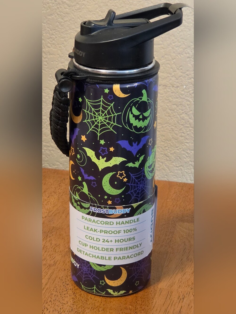 Frostbuddy Halloween Green & Purple Glow In The Dark Tumbler Thermos Bottle NWT